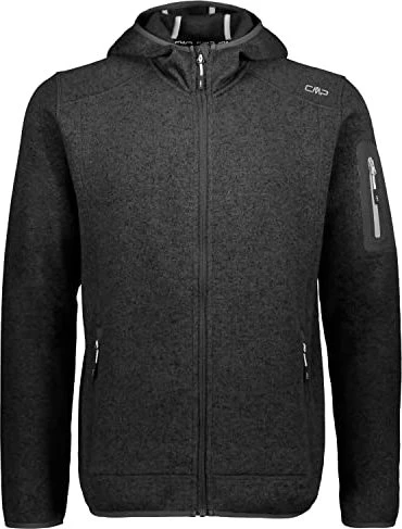 CMP Melange Knit Tech Hooded Heavy Fleece Jacke nero/glacier (Herren)