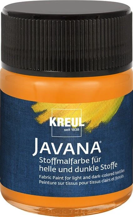 Kreul Javana Stoffmalfarbe für helle und dunkle Stoffe, orange, 50ml