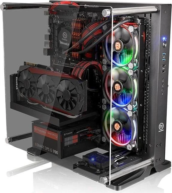 Thermaltake Core P3 Tempered Glass Edition, schwarz, Glasfenster