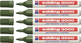 edding 3000 Permanentmarker olivgrün, 5er-Pack