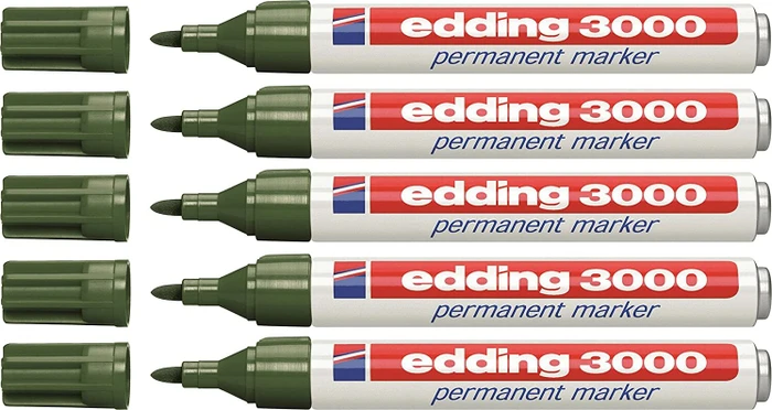 edding 3000 Permanentmarker olivgrün, 5er-Pack