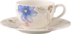 Villeroy & Boch Mariefleur Gris Basic Kaffeetasse mit Untertasse, 2-tlg.