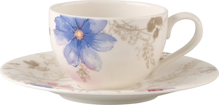 Villeroy & Boch Mariefleur Gris Basic Kaffeetasse mit Untertasse, 2-tlg.