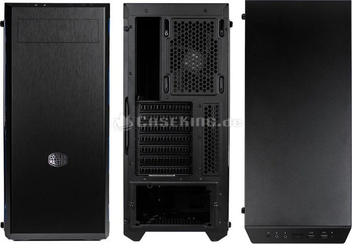 Cooler Master MasterBox MB600L schwarz/blau, Acrylfenster, mit 5.25" Schacht