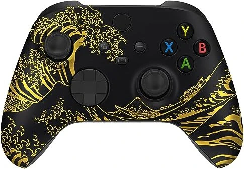 eXtremeRate Faceplate The Great Golden Wave Off Kanagawa Black (Xbox SX)