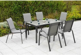 Merxx Amalfi Gartenmöbel-Set grau,   7-tlg.