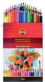 Koh-I-Noor Mondeluz Aquarellstift sortiert, Pappetui, Anspitzer, 36er-Set