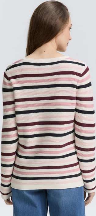 Tom Tailor Rundhalsausschnitt Strickpullover rose ottoman knit (Damen)