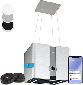 Klarstein Futurelight Insel-Dunstabzugshaube silber