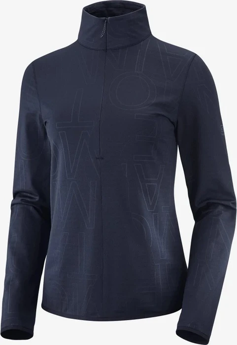 Salomon Essential Lightwarm Fleece Jacke night sky/he (Damen)
