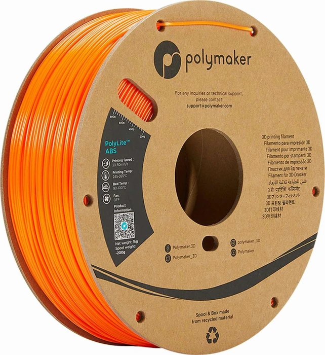 Polymaker PolyLite ABS, orange, Spule, 2.85mm, 1.00kg