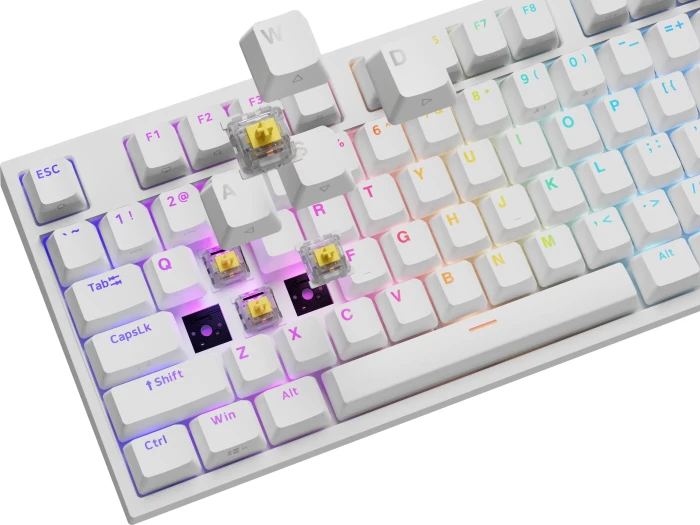 Genesis Thor 404, weiß, LEDs RGB, hot-swap, Gateron Pro YELLOW, USB, US