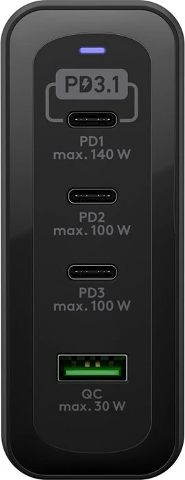 Wentronic Goobay USB-C PD GaN Multiport-Schnellladegerät 240W schwarz