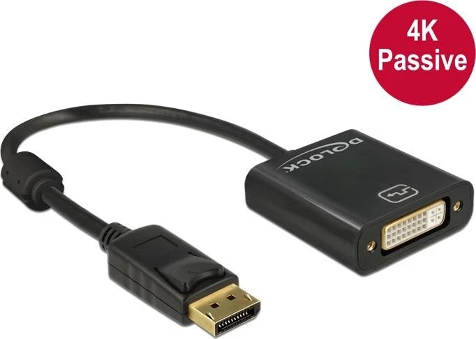 DeLOCK DisplayPort 1.2 [Stecker]/DVI [Buchse] Adapterkabel, passiv, schwarz