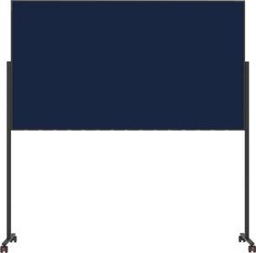 Magnetoplan Moderationstafel VarioPin, mobile Pinnwand mit dunkelblauen Filz, schwarz/blau, 100x180cm