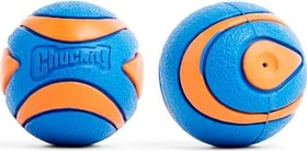 Chuckit Ultra Squeaker Ball, Small 2er-Pack, orange/blau