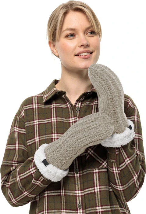 Jack Wolfskin Highloft Knit Mitten Handschuhe dusty grey (Damen)