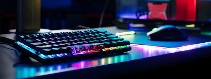 HP HyperX Alloy Origins 60, LEDs RGB, HyperX RED, USB, DE