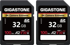 Gigastone 4k Camera Extreme R100/W50 32GB, UHS-I U3, A2, Class 10, 2er-Pack