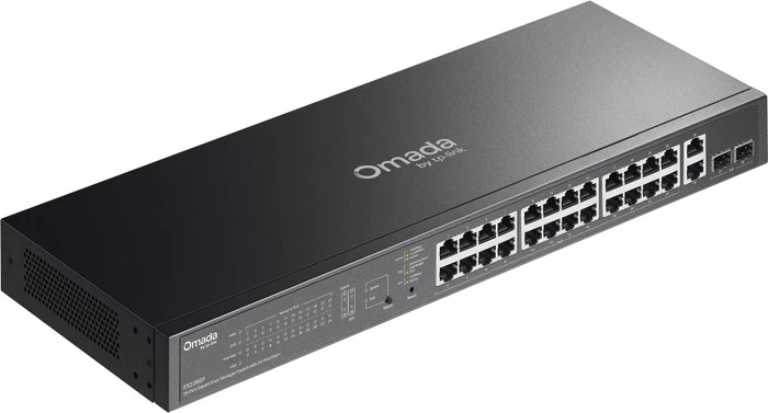 TP-Link Omada ES200 Rackmount Gigabit Managed Switch, 26x RJ-45, 2x SFP, 250W PoE+
