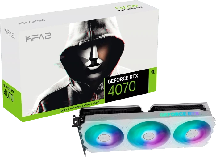 KFA2 GeForce RTX 4070 EX Gamer White (1-Click OC), 12GB GDDR6X, HDMI, 3x DP