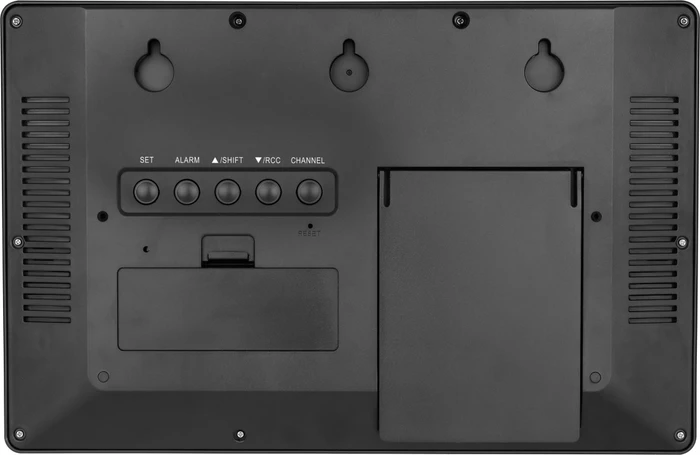 TFA Dostmann XL-Funkwanduhr mit Thermometer schwarz, digital
