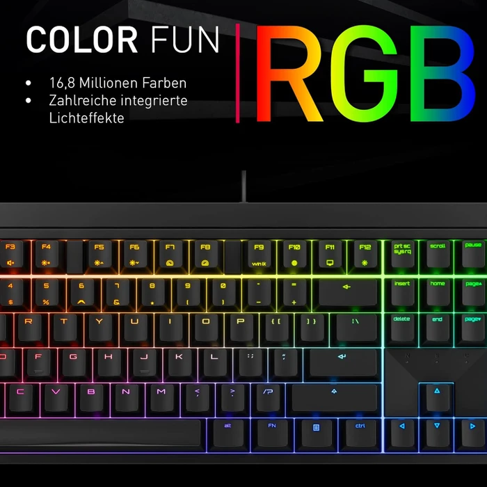 Cherry MX 2.0 S, schwarz, LEDs RGB, MX2A RGB RED, USB, DE