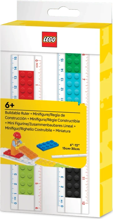 LEGO Zusammenbaubares Lineal 15/30cm 30cm, mit Minifigur, mehrfarbig