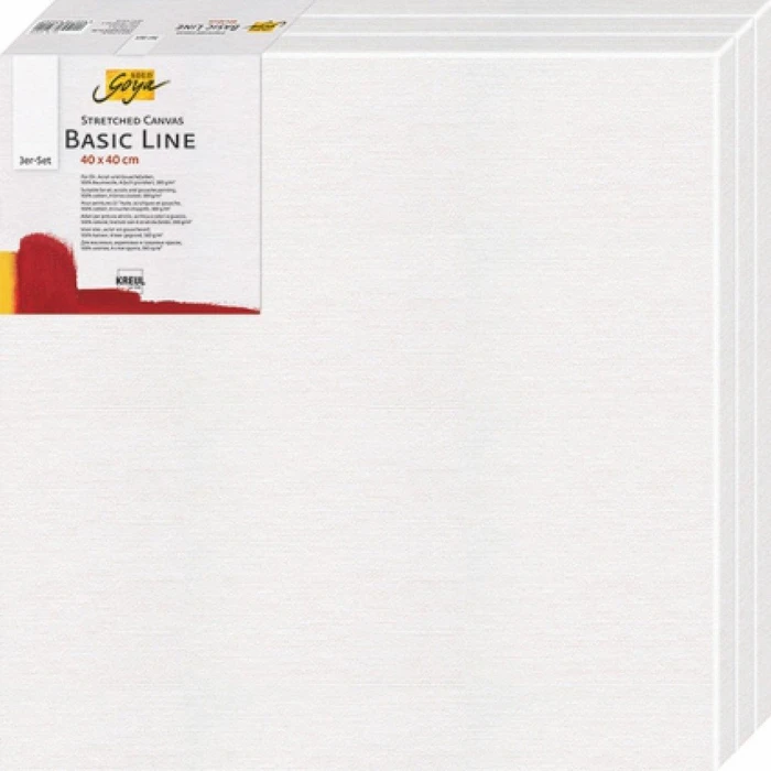 Kreul SOLO GOYA Stretched Canvas Basic Line, 380g/m², 0.1m x 10cm, 3 Stück (631010)