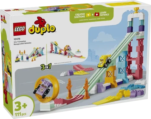 LEGO DUPLO - Kreative Sprungschanzen mit kleinen Flitzern 3-in-1-Set