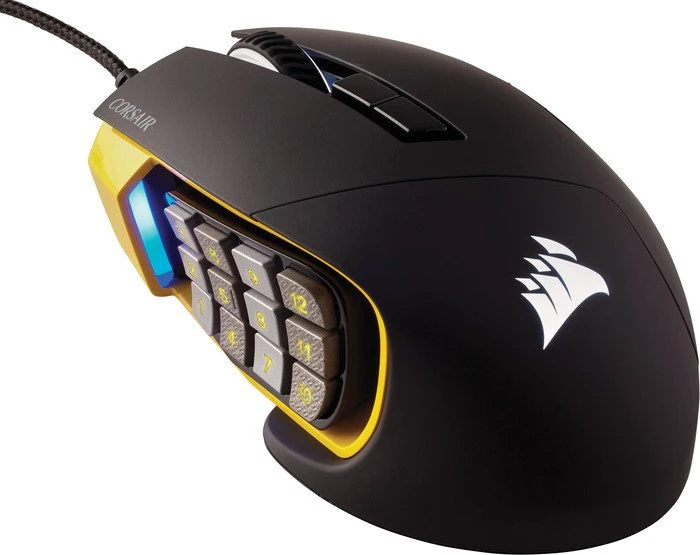 Corsair Scimitar Pro RGB Optical MOBA/MMO Gaming Mouse gelb, USB