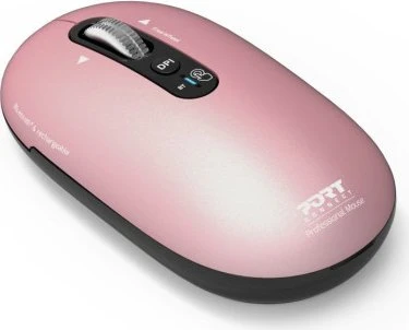 Port Designs Pure Color Bluetooth Rechargeable Mouse, Copper Rose rosa, Bluetooth