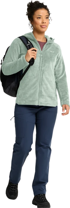 Jack Wolfskin Rotwand Hooded Full-Zip Fleece Funktionsjacke green zinnia (Damen)