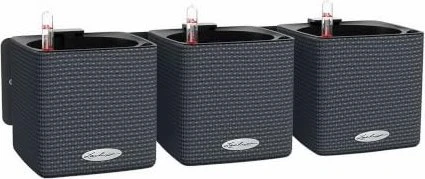 Lechuza Green Wall Home Kit Color Blumentopf-Set schiefergrau, 3 Stück