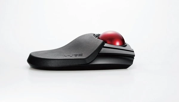 Elecom HUGE M-HT1DRBK Wireless Trackball schwarz/rote Kugel, Rechtshänder