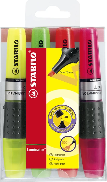 STABILO Luminator sortiert, 4er-Set, Etui