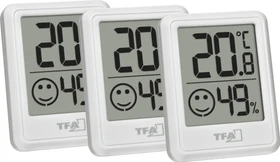 TFA Dostmann Thermo-Hygrometer weiß, digital, 3 Stück