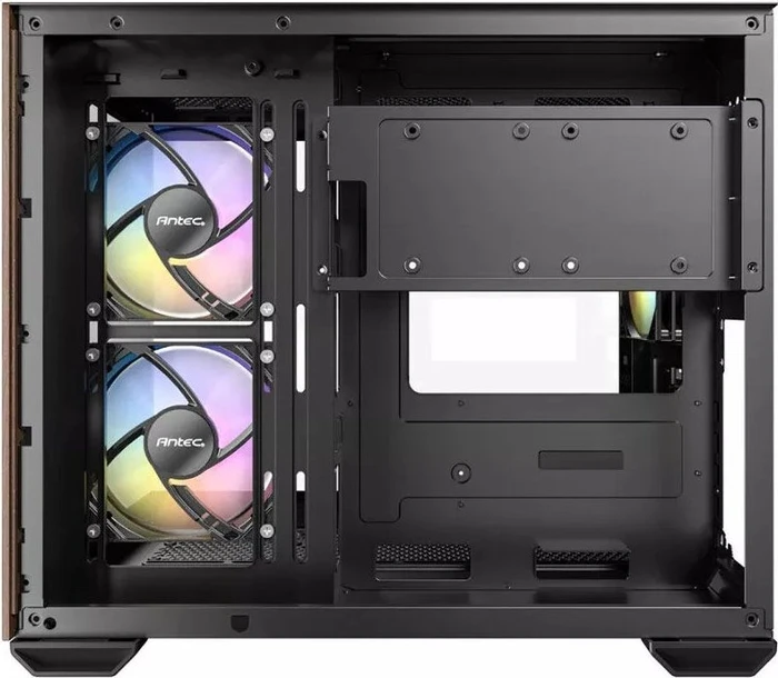 Antec CX600M Wood ARGB, schwarz, Glasfenster