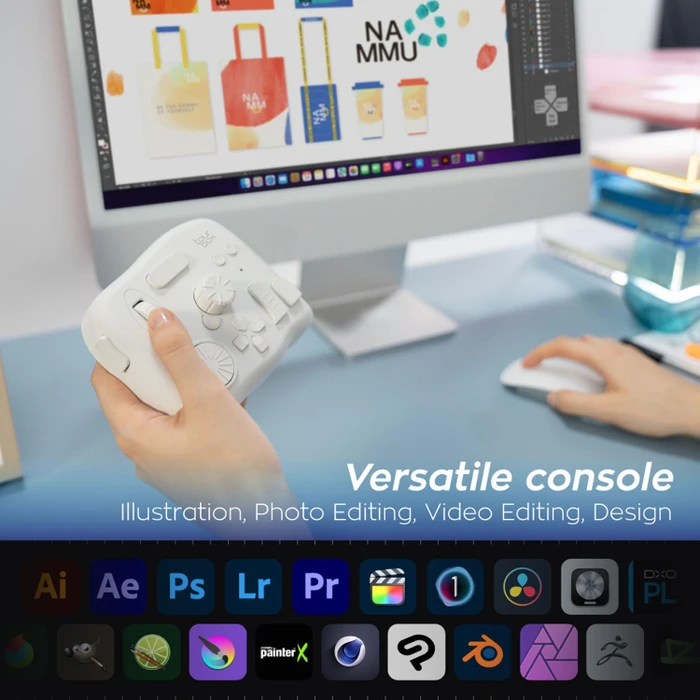 TourBox Elite Editing Controller, weiß, USB-C/Bluetooth