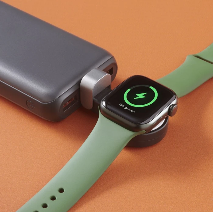 Hama Apple Watch Ladegerät für kabelloses Laden USB-C-Ladestation magnetisch weiß