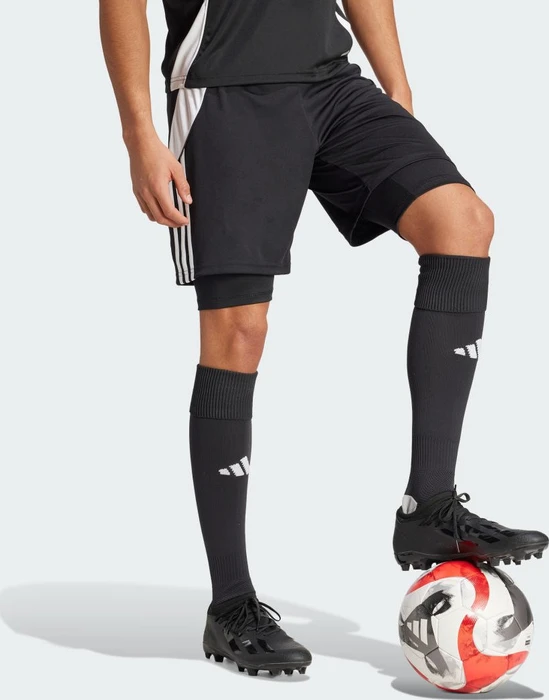 adidas Tiro 24 2-in-1 Hose kurz schwarz/weiß (Herren)