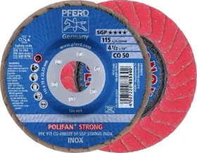 Pferd PFC 115 CO-FREEZE 50 SGP STRONG INOX POLIFAN Fächerschleifscheibe K50, 115x22.23mm, 10 Stück