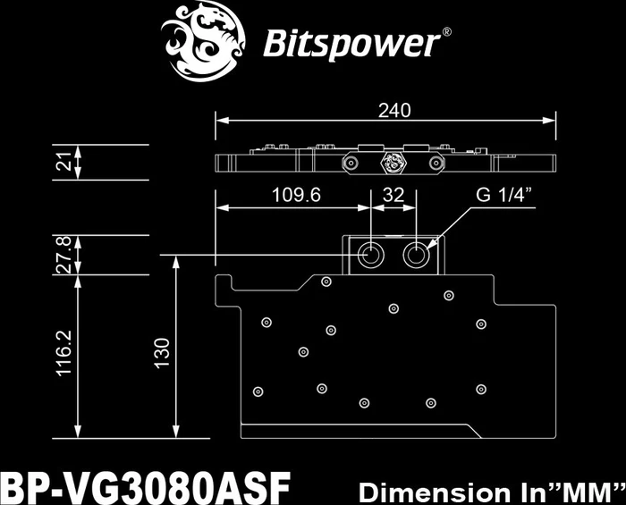 Bitspower Classic VGA Waterblock ASUS TUF Gaming GeForce RTX 3080