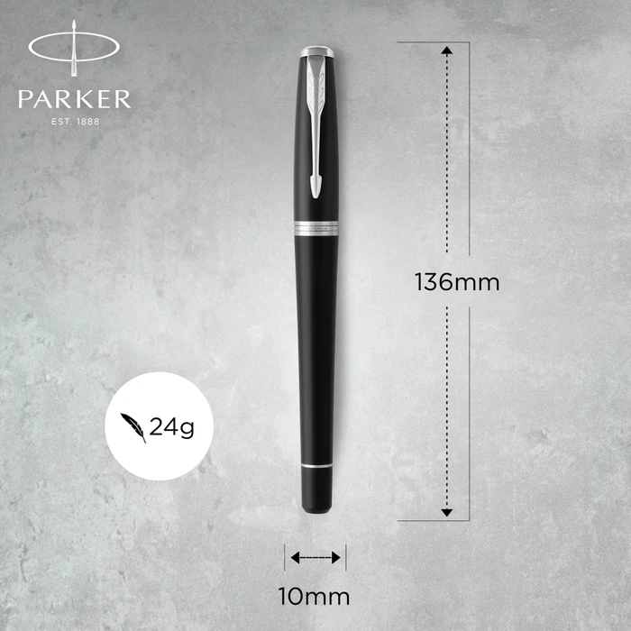 Parker Urban muted black/chrome trim, rechte Hand, mittel, Geschenkbox