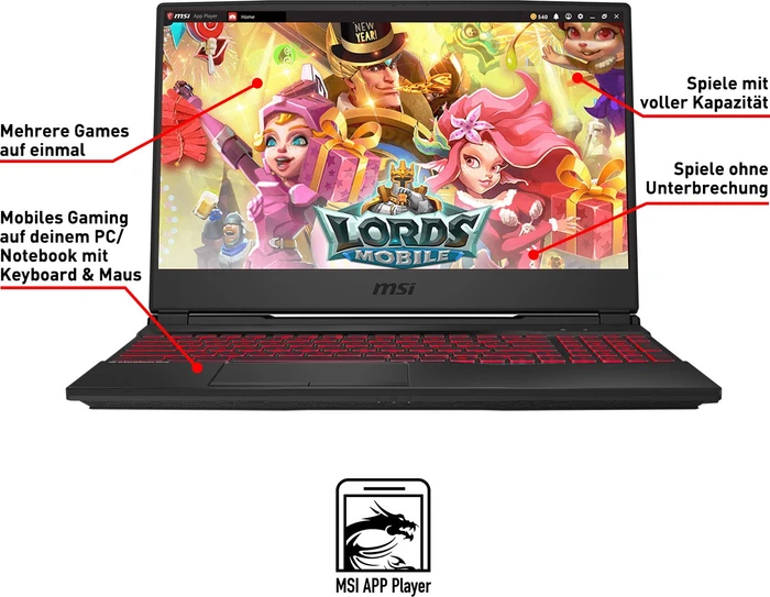 MSI GP65 Leopard 10SDK-824, Core i7-10750H, 8GB RAM, 512GB SSD, GeForce GTX 1660 Ti, DE
