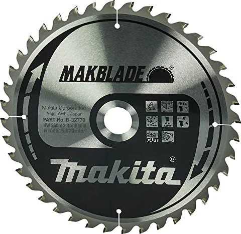 Makita Makblade Kreissägeblatt 40Z, 260x2.3x30mm, 1 Stück