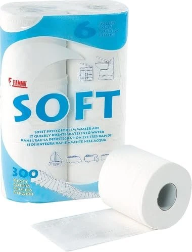 Fiamma Soft Toilettenpapier 2-lagig weiß, 6 Rollen