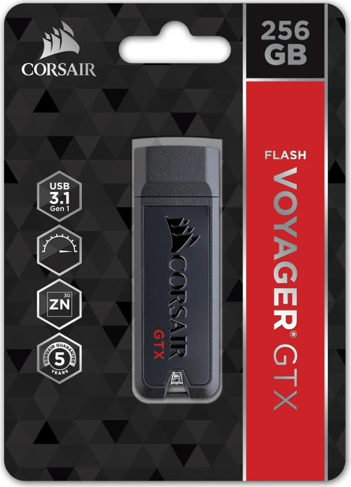 Corsair Flash Voyager GTX USB 3.1 Gen 1 256GB, USB-A, USB 3.2 Gen 1×1