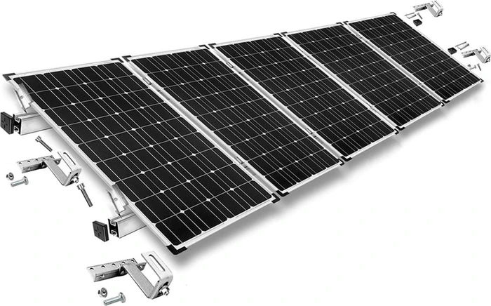 Offgridtec Befestigungskit Dachhaken 3-fach verstellbar, Dachziegel, für 5 Panele mit Rahmenhöhe 30mm