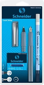 Schneider Ceod Shiny Füllfeder und Kugelschreiber-Set, blau, 9 Stück